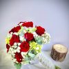 Bó hoa cưới hồng đỏ mix hoa cẩm tú cầu sang trọng V15