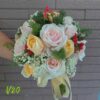 Bó hoa cưới cầm tay bông hồng dâu mix vàng juliet V20