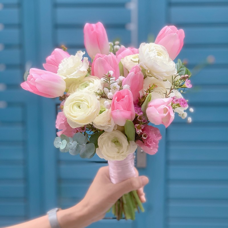 Bó hoa mao lương hồng phấn lãng mạn