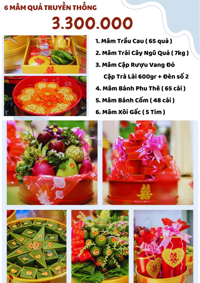 COMBO 6 mâm quả cưới 3300