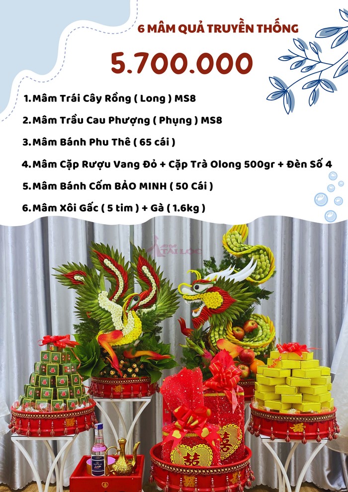 COMBO 6 mâm quả cưới 5700