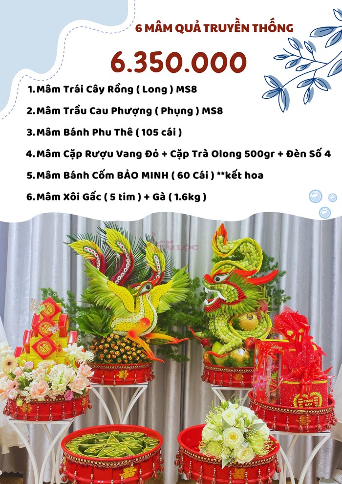 COMBO 6 mâm quả cưới 6350