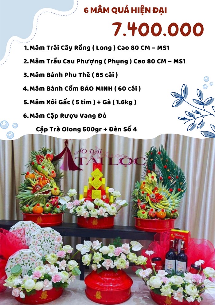 COMBO 6 mâm quả cưới 7400