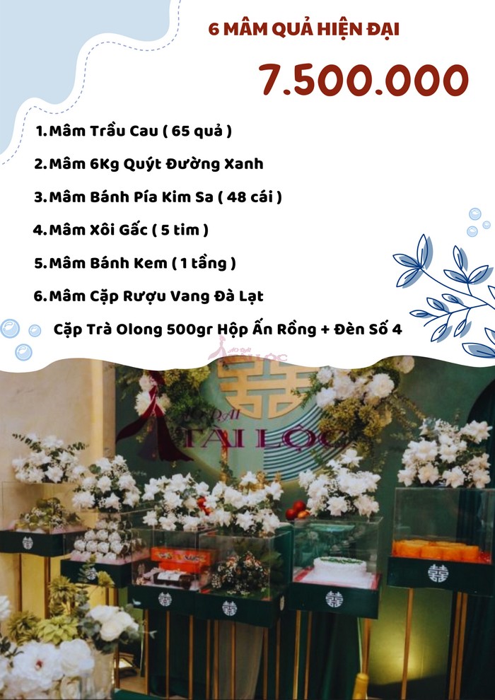 COMBO 6 mâm quả cưới 7500