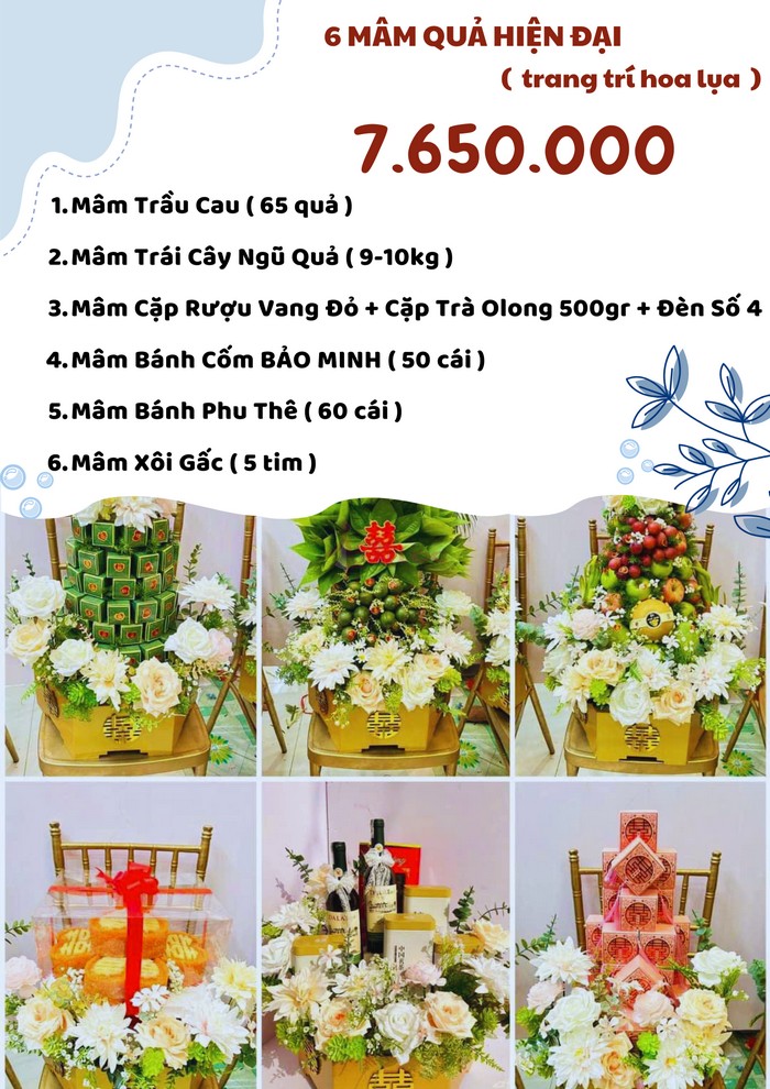 COMBO 6 mâm quả cưới 7650