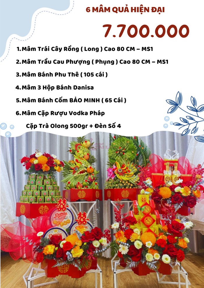 COMBO 6 mâm quả cưới 7700