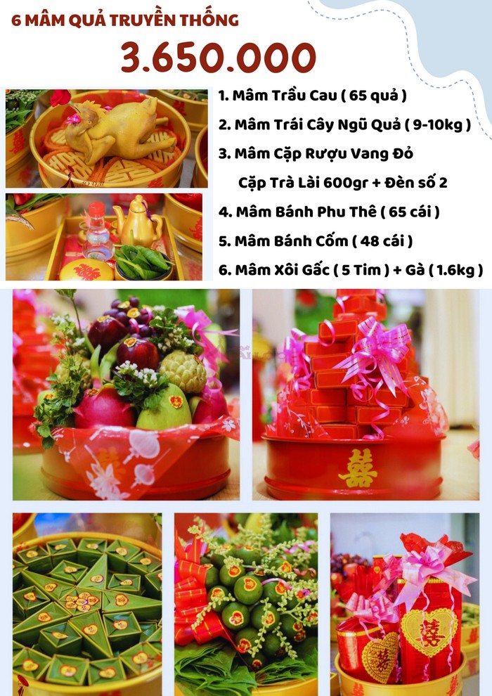 COMBO 6 mâm quả cưới 3650
