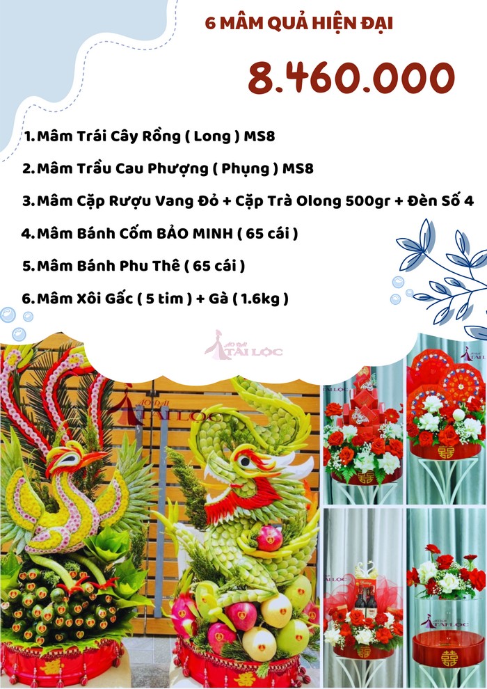COMBO 6 mâm quả cưới 8460