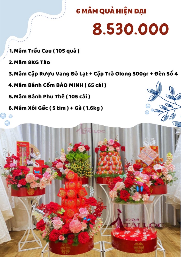 COMBO 6 mâm quả cưới 8530