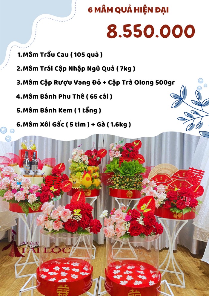 COMBO 6 mâm quả cưới 8550