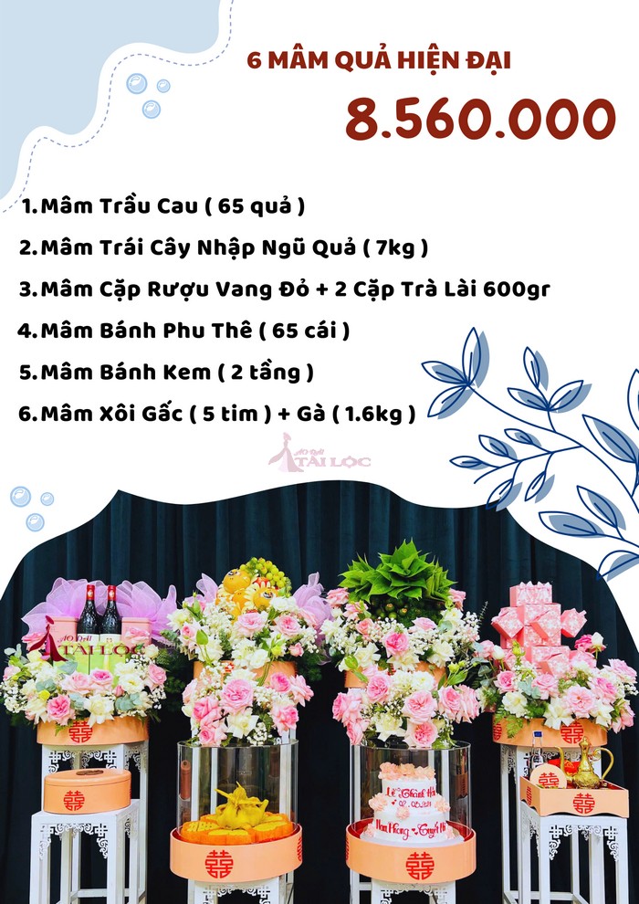 COMBO 6 mâm quả cưới 8560