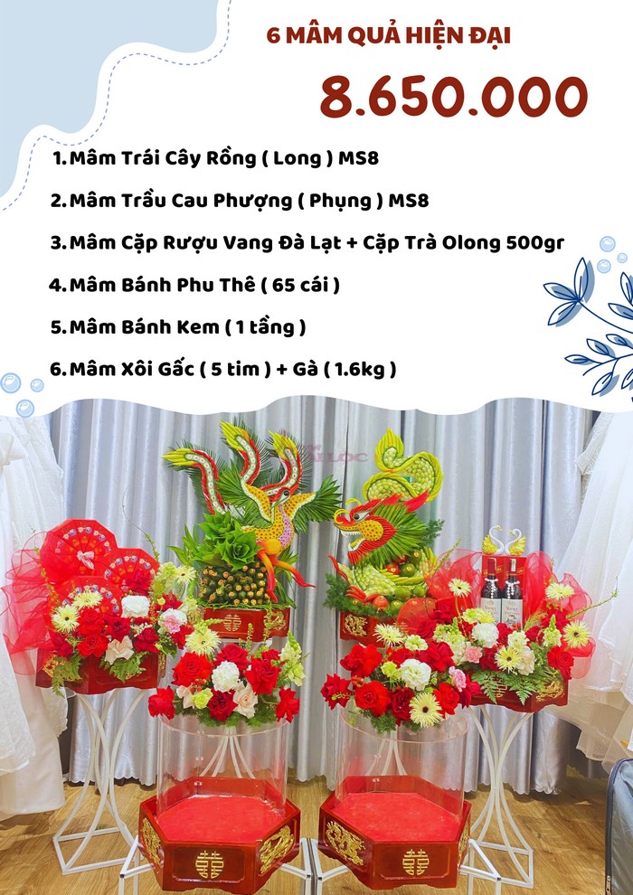 COMBO 6 mâm quả cưới 8650