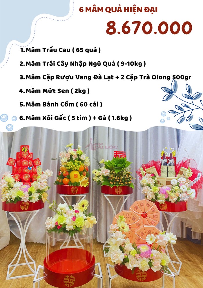 COMBO 6 mâm quả cưới 8670