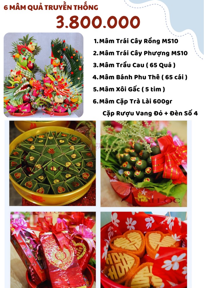COMBO 6 mâm quả cưới 3800