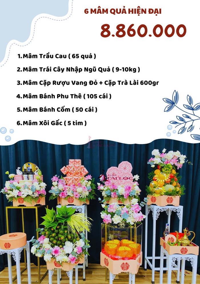 COMBO 6 mâm quả cưới 8860
