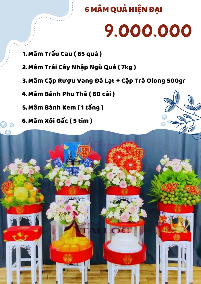 COMBO 6 mâm quả cưới 9000