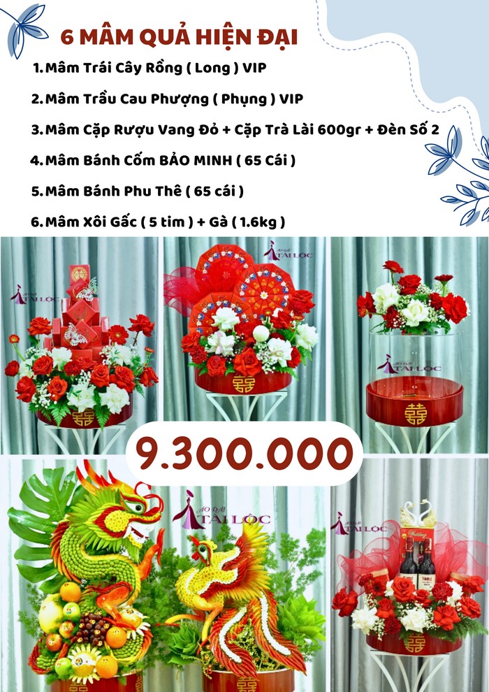 COMBO 6 mâm quả cưới 9300