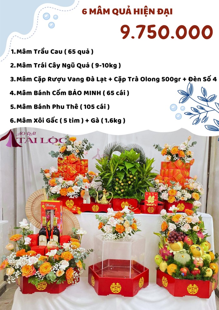 COMBO 6 mâm quả cưới 9750