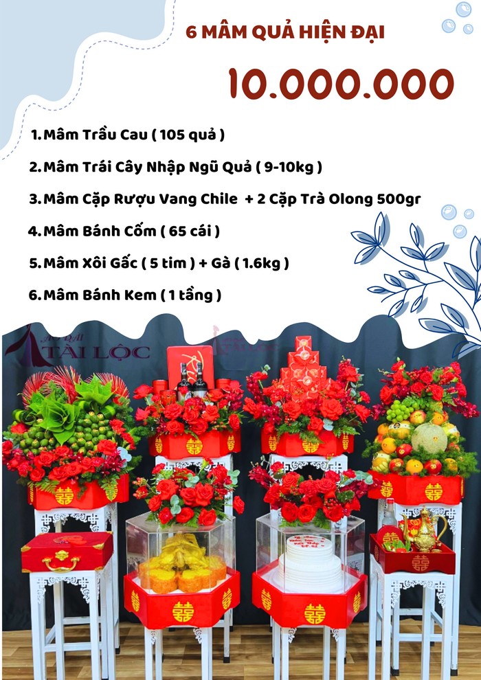 COMBO 6 mâm quả cưới 10000