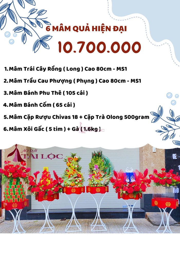 COMBO 6 mâm quả cưới 10700