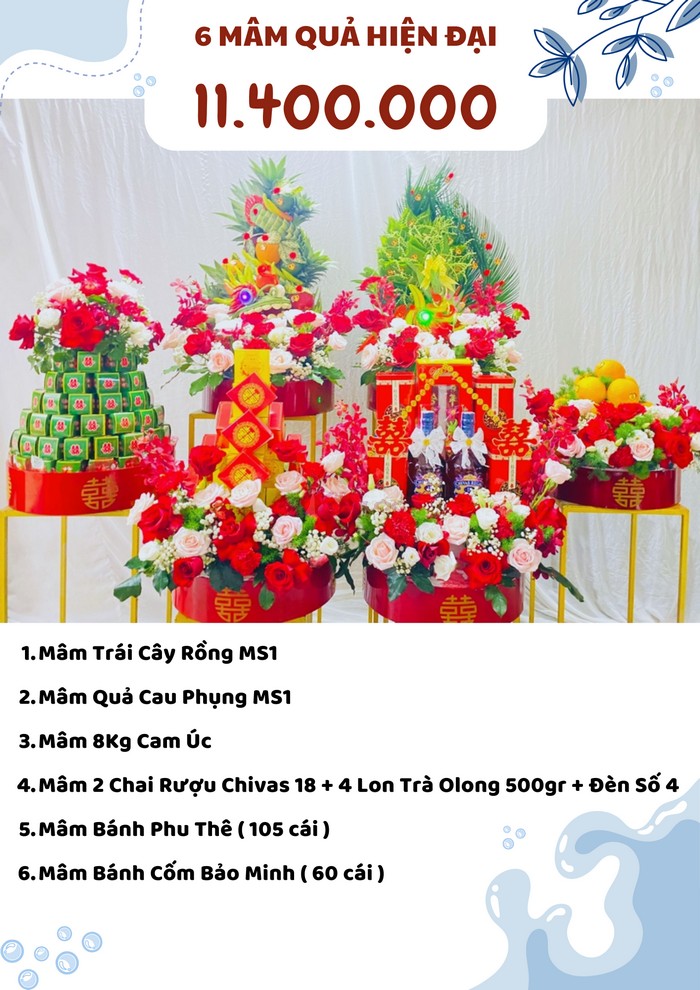 COMBO 6 mâm quả cưới 11400