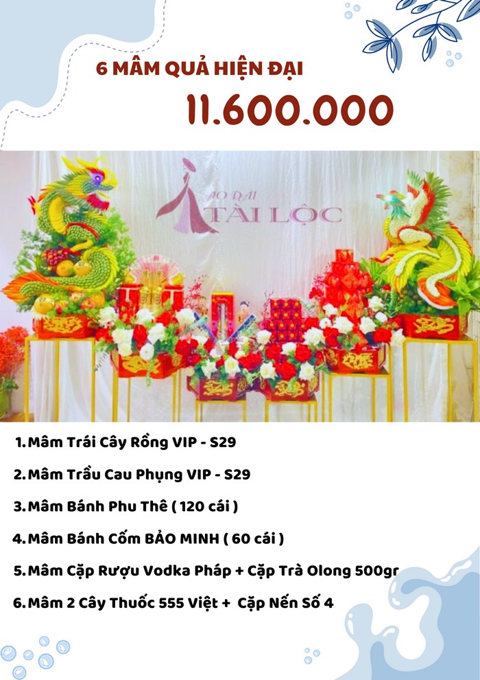 COMBO 6 mâm quả cưới 11600
