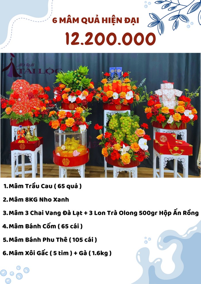 COMBO 6 mâm quả cưới 12200