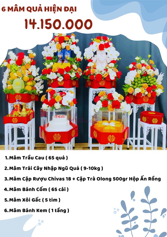 COMBO 6 mâm quả cưới 14150