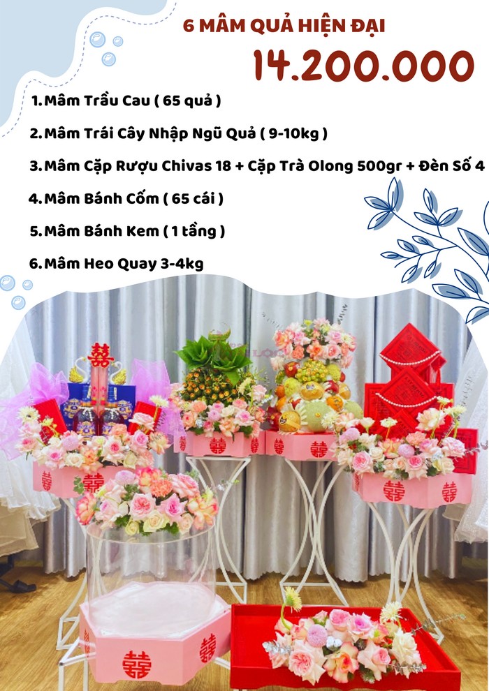 COMBO 6 mâm quả cưới 14200