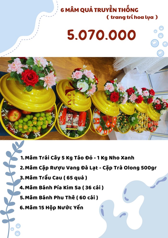 COMBO 6 mâm quả cưới 5070