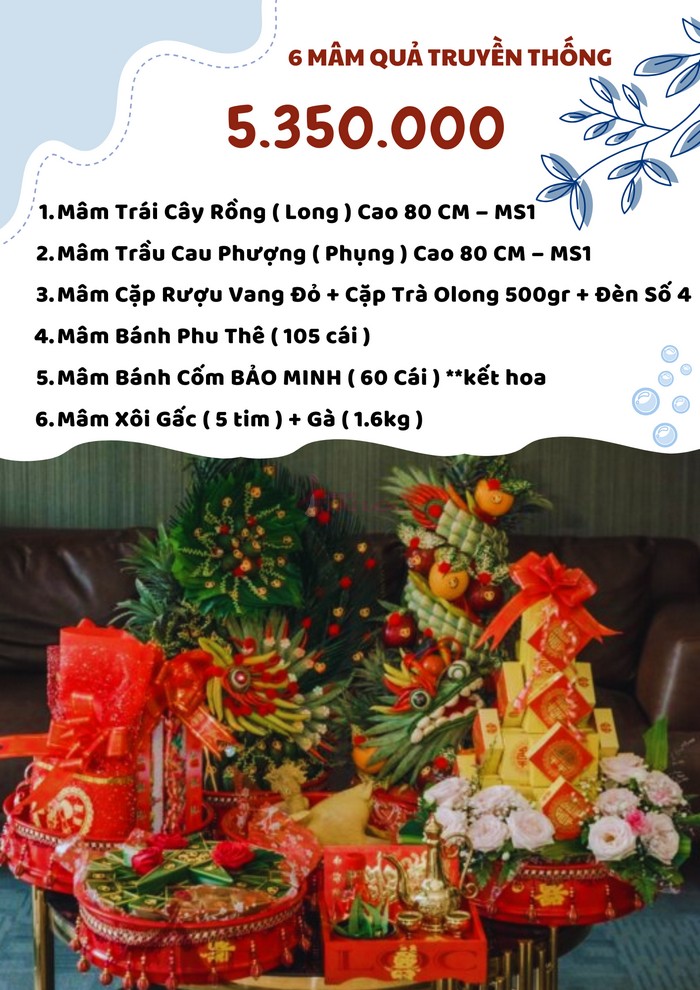 COMBO 6 mâm quả cưới 5350