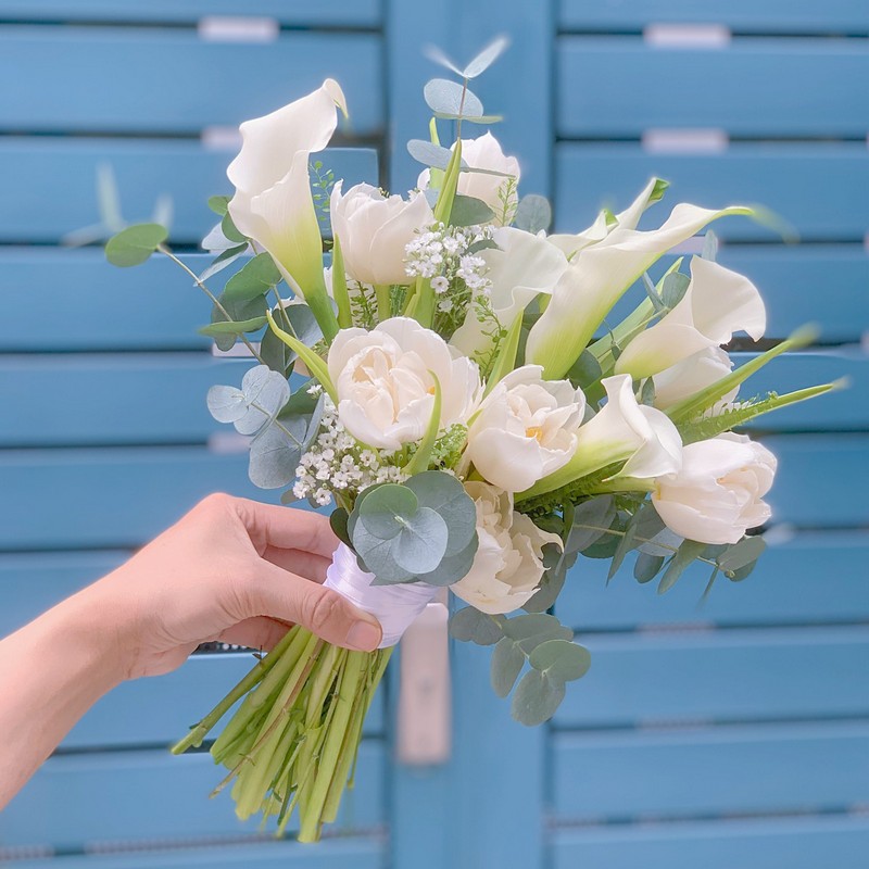 Hoa cưới rum với các loại lá đặc biệt