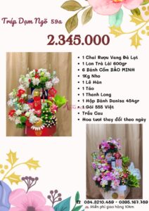Báo giá tráp dạm ngõ 2.345.000 vnđ