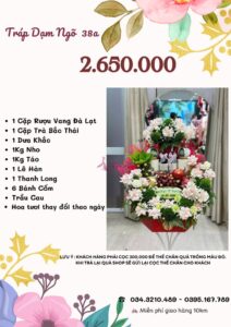 Bảng giá tráp dạm ngõ 2.650.000 vnđ
