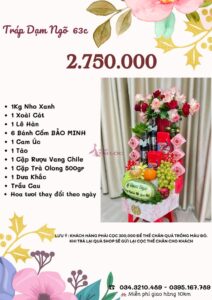 Bảng giá tráp dạm ngõ 2.750.000 vnđ