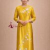 Áo dài bà sui vàng đồng lụa Ruby-V376