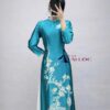 Áo dài bà sui xanh lụa ruby- XL394